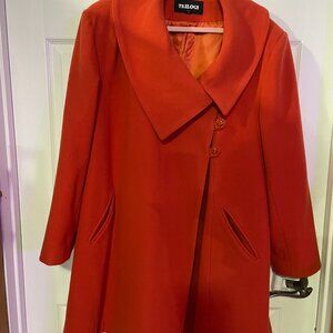 Rust/Orange wool/polyester winter coat - size 22W